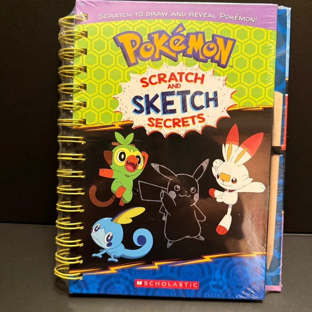 Pokemon Scratch and Sketch Secrets Kids OS New Activity Book Scholastic Galar